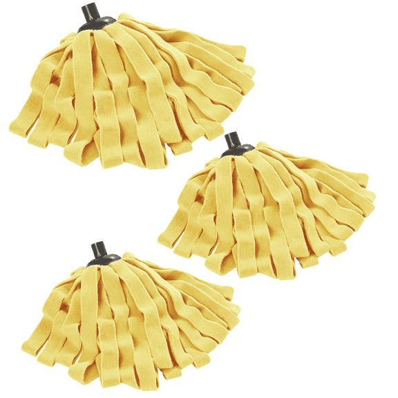 Home Times 3 Pack Microfiber Cloth Mop Refills Compatible with O Cedar, Washable Mop Replacements for Wet and Dry Use, Yellow