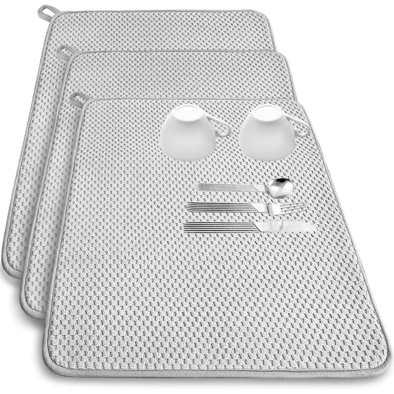3 Pack Microfiber Dish Drying Mat,24x17