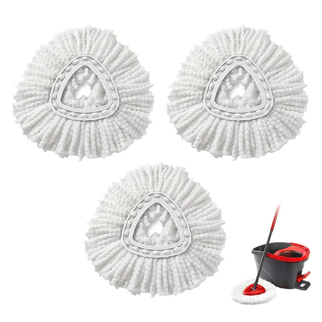 3 Pack Microfiber Mop Head for OCedar Clean Pad, Spin Mop Refill for O