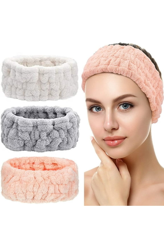 3-Pack Microfiber Spa Headbands Bowtie Makeup & Skincare Headbands for Women, Facial & Face Wash Towel Headbands TIKA