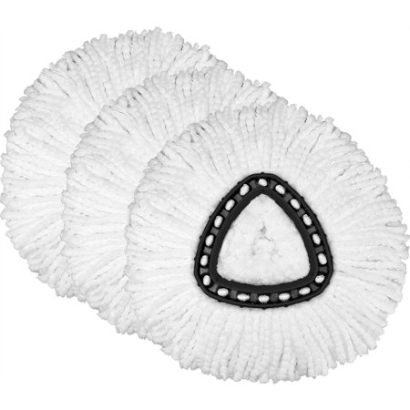 3 Pack Triangle Spin Mop Heads Replacements Compatible with O Cedar, Machine Washable Microfiber Spin Mop Refills for Floor Cleaning, Easy to Replace