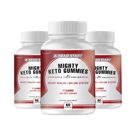 (3 Pack) Mighty Gummies - A Head Start, Mighty Keto Gummies with Apple Cider Vinegar