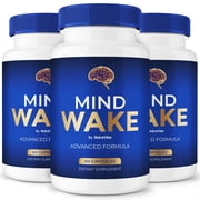 3 Pack Mind Wake   Daily Formula with a Natural Blend to Help Maintain Focus, Memory & Concentration | Clean, Gentle, Easy-to-Swallow MindWake Capsules for Everyday Sharpness 180 Capsules