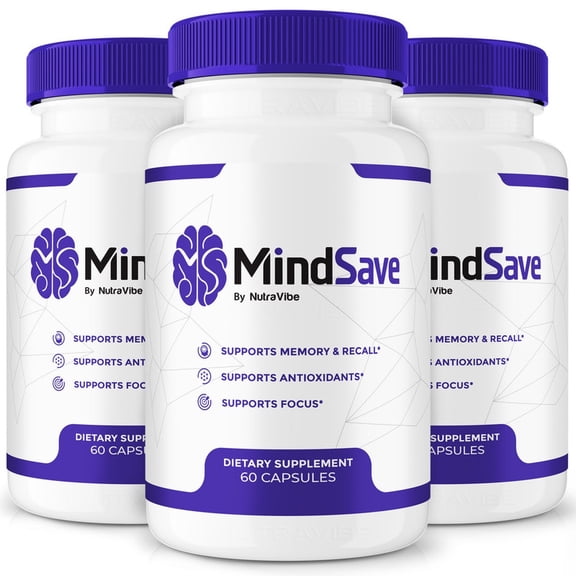 (3 Pack) MindSave Pills – Daily Formula with a Natural Blend to Help Maintain Focus, Memory & Concentration | Clean, Gentle, Easy-to-Swallow Capsules for Everyday Sharpness (180 Capsules)