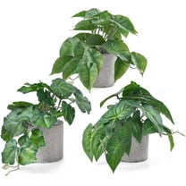 3 Pack Mini Fake Potted Artificial Plants Faux Plants Indoor Farmhouse Greenery Decor for Shelf Bathroom Table Centerpiece Home Office Decoration A