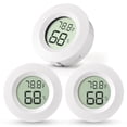 thumbnail image 1 of 3-Pack Mini Hygrometer & Thermometer, Indoor Outdoor Digital Humidity Meter Gauge Temperature, ℉/℃, for Home, Office, Reptile, Car, Greenhouse, Lab, Terrarium, Cellar.. A01 White, 1 of 6