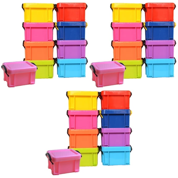 3 Pack Mini Stackable Storage Organiser Case Clip Lock Boxes
