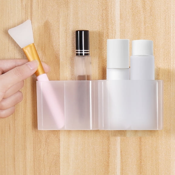 3 Pack Mini Storage Box, Lipstick Organizer, Non Perforated Wall Mounted, Plastic Material, Watertight Humidity Proof, Easy Installation, For Dressing Table Small Items