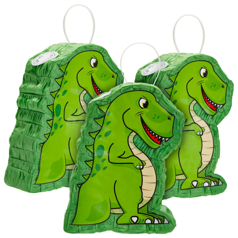 3 Pack Mini T-Rex Themed Dinosaur Pinata for Kids Boys Green Dino Birthday  Party Decorations Supplies, 8 x 6.3 x 2.5 in
