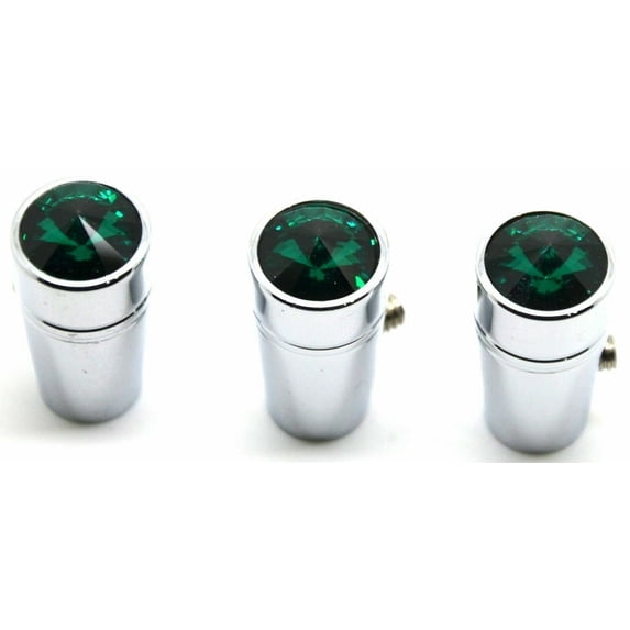 3-Pack Mini Toggle Switch 1" Extension with Green Crystal for Peterbilt 379 359