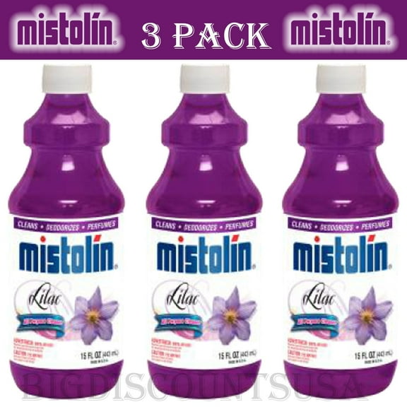 3 Pack Mistolin General All Purpose Cleaning Solution Kit Lilac Scent 15 fl oz