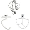 thumbnail image 1 of 3 Pack Mixer Attachments for Kitchen Aid 4.5-5 Quart Tilt-Head Stand Mixers, Heavy-Duty Metal,Includes K45DH Dough Hook, K45B Flat Beater,K45WW Wire Whip, Dishwasher Safe Replacement Kit, 1 of 7