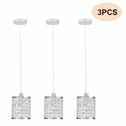 3 Pack Modern Pendant Light Hanging Ceiling Light Fixture Kitchen Island Lamp Crystal Chandelier