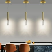 3 Pack Modern Pendant Light, Mini Chandelier Bubble Acrylic Pendant Lighting for Kitchen Island, 3 Color 3000K/4500K/6500K, Black LED Ceiling Hanging Light for Bathroom, Dining Room, Bedroom