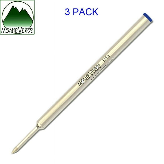 3 Pack - Monteverde Rollerball to fit CROSS Rollerball Pens - Blue