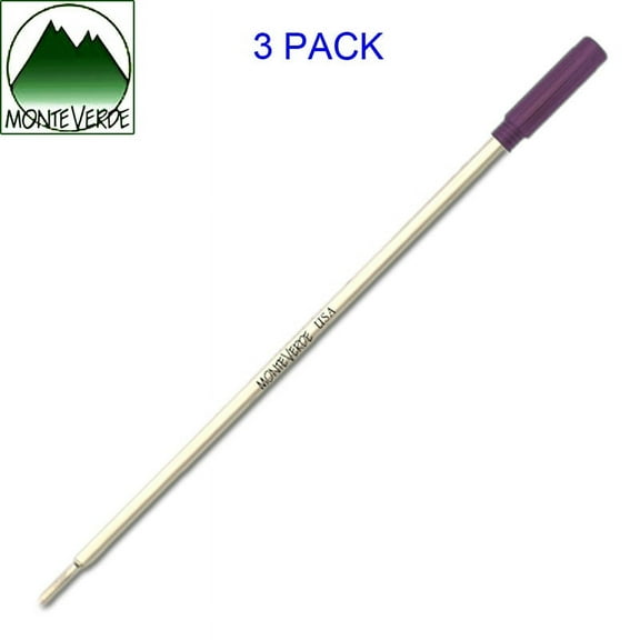 3 Pack - Monteverde Soft Roll Ballpoint for Cross Ballpoint Pens - Purple