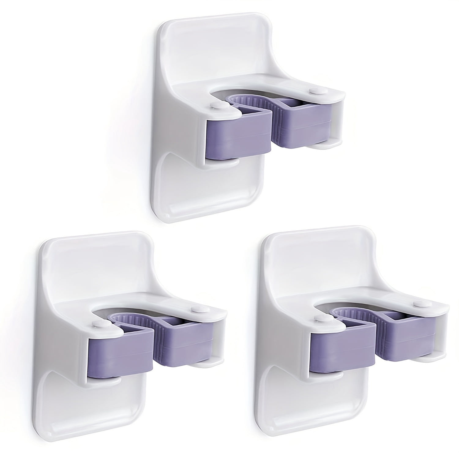 3 Pack Mop and Broom Holder Wall Mount, Self Adhesive Broom Hanger, Mop ...