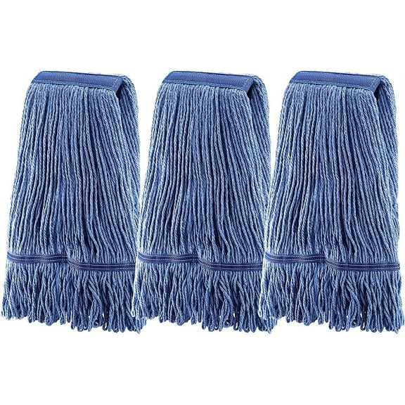 (3 Pack) Mop Head Replacement, Mop Heads ,Blue Cotton Looped End String, Wet Cleaning Vintage Mop Head Replacements Refill, Swinger Loop Mop, for Heavy Duty Mop Heads,Light Blue