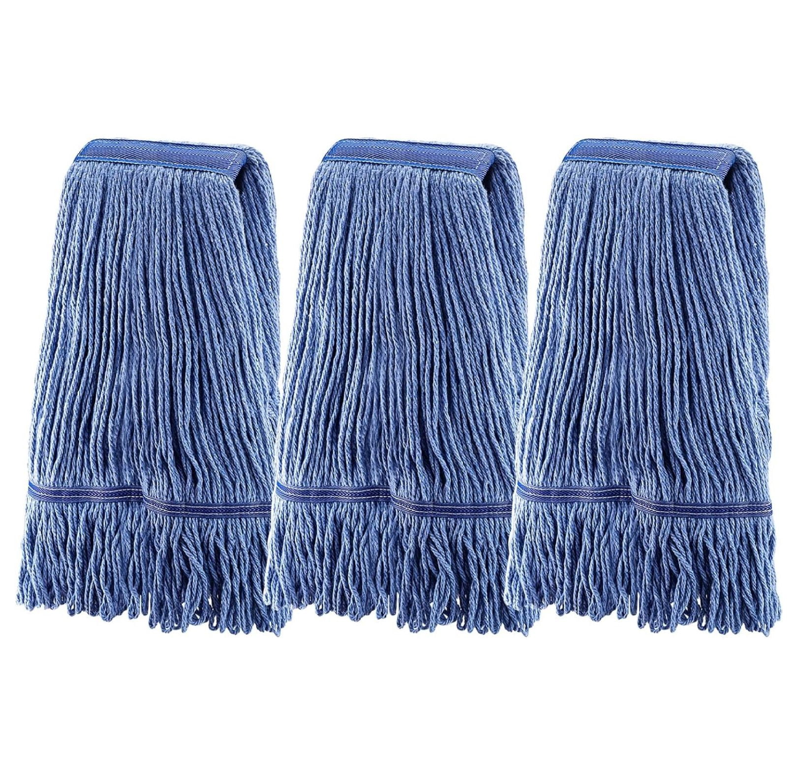 2-Pack Commercial Mop Head Replacement – 17oz, Blue, 75% Cotton/25% Rayon Blend For Wet Mopping - View #7