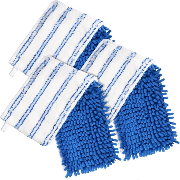 3 Pack Mop Heads Replacements Compatible with O-Cedar Dual-Action Flip Mop, Double-Sided Microfiber Chenille Mop Refills for Dry Wet Use, Washable Reusable Floor Cleaning Pads