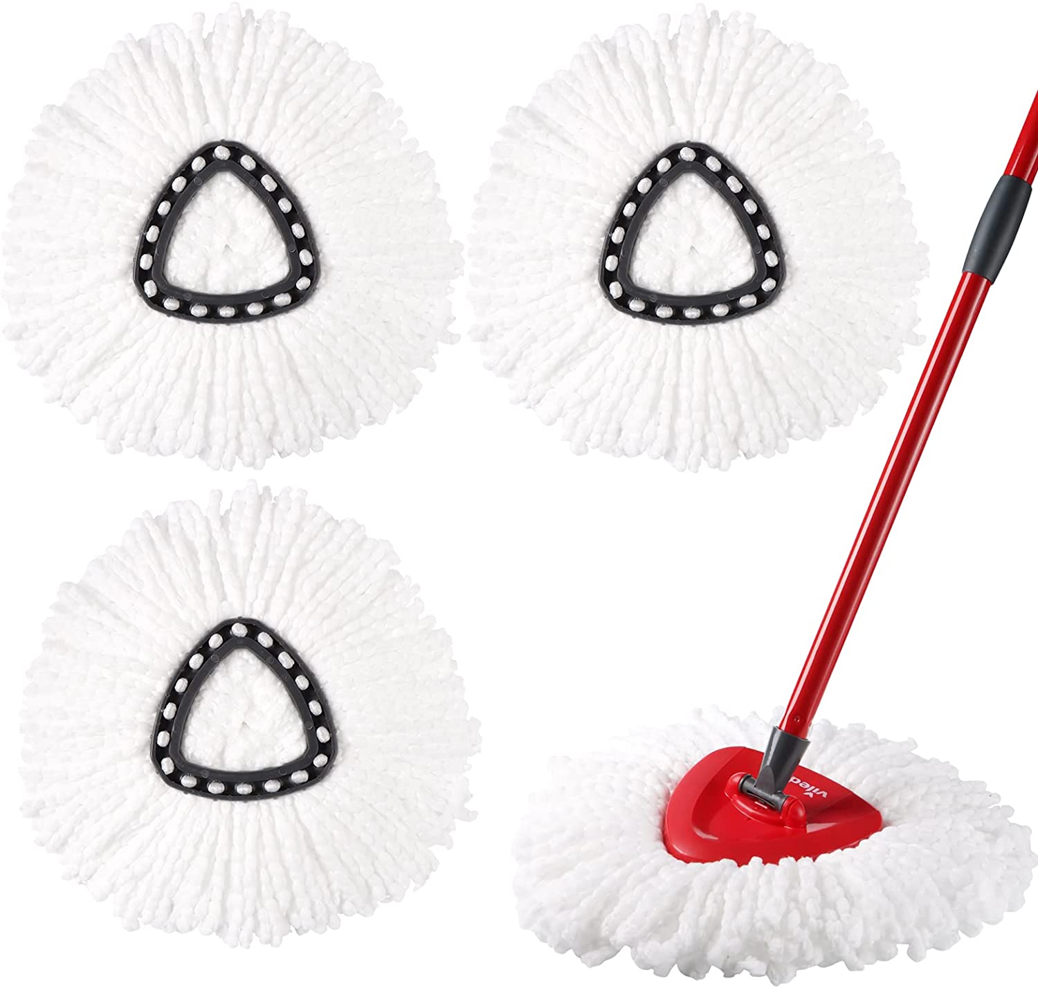 3 Pack Mop Replacement Heads Compatible with Spin Mop, Microfiber Spin