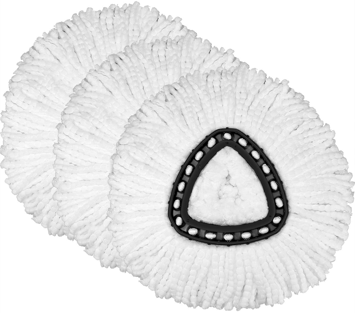 3-Pack White Microfiber Spin Mop Replacement Heads