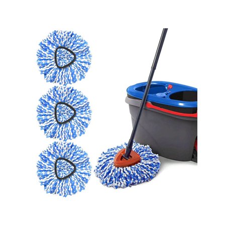 3 Pack Mop Replacement Heads for O-Cedar RinseClean Spin Mop - Microfiber Spin Mop Refills - Machine Washable, Highly Absorbent Mop Head Refills - Fits O-Cedar EasyWring & Similar Spin Mops