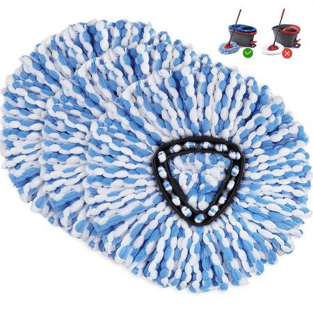3 Pack Mop Replacement Heads for O-Ceda RinseClean Spin Mop, Microfiber Spin Mop Refills, Easy Cleaning Mop Head Replacement Refill