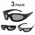 thumbnail image 1 of 3-Pack Motorcycle Riding Glasses, Family-friendly - 100% UV Windproof/Dustproof Goggles with Foam Cushion for Cycling, Biking, Outdoor Sports(Gray Lens), 1 of 7