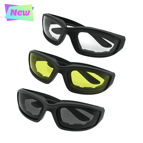 3 Pack Motorcycle Riding Glasses Sports Goggles Wind Resistant Eye Protection Cycling Sunglasses for Men Women with Interchangeable Lenses
