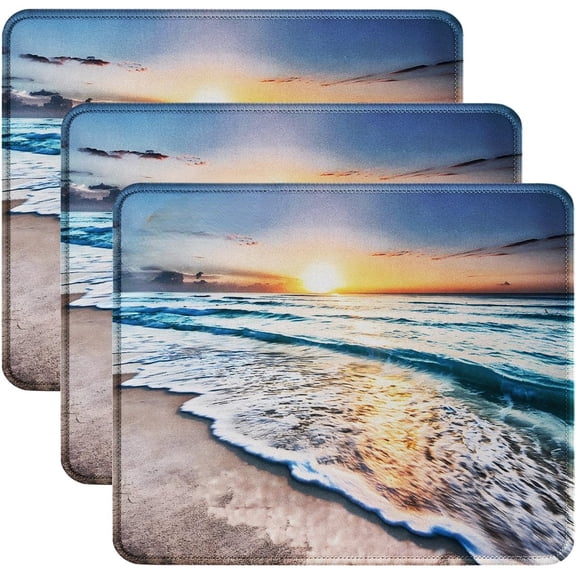 3 Pack Mouse Pad with Stitched Edge, Comfortable Mouse Pads with Non-Slip Rubber Base, Washable Mousepads Bulk with Comfortable Cloth, Mouse Pads for Computers Laptop Mouse 10.2x8.3inch