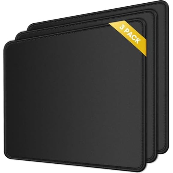 3 Pack Mouse Pad, Ultra-Smooth Gaming Mousepad,with Non-Slip Rubber Base Washable Computer Mouse Pads Mouse Mat for Laptop Office & Gaming 10.2x8.3 Black$$Office