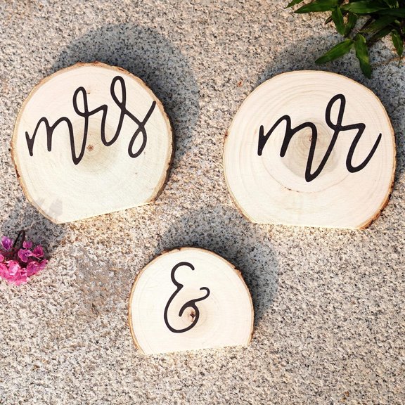 3 Pack Mr & Mrs Sign for Wedding Table, Mr and Mrs Table Decor, Head Table Wedding Decorations, Mr and Mrs Sign for Wedding Table, Bride and Groom Table Decorations, Wooden Mr & Mrs for Ceremony