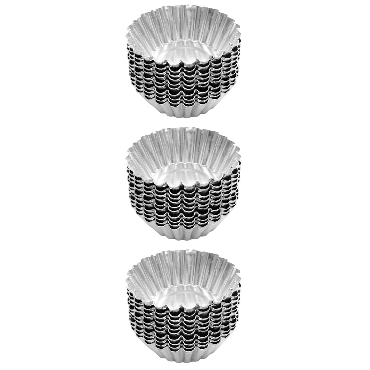 3 Pack Muffin Baking Cup Jumbo Cupcake Liners Tarts Egg Molds for Silver