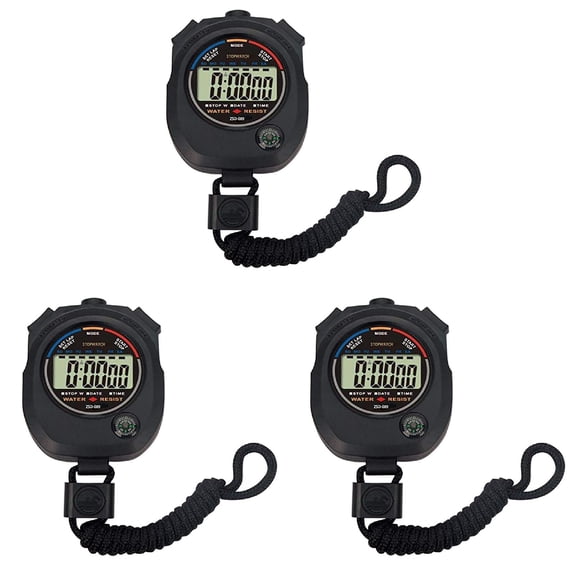 3 Pack Multi-Function Electronic Digital Sport Stopwatch Timer,Large Display with Date Time and Alarm Function,Suitable for Sports Coaches Fitness Coaches and Referees