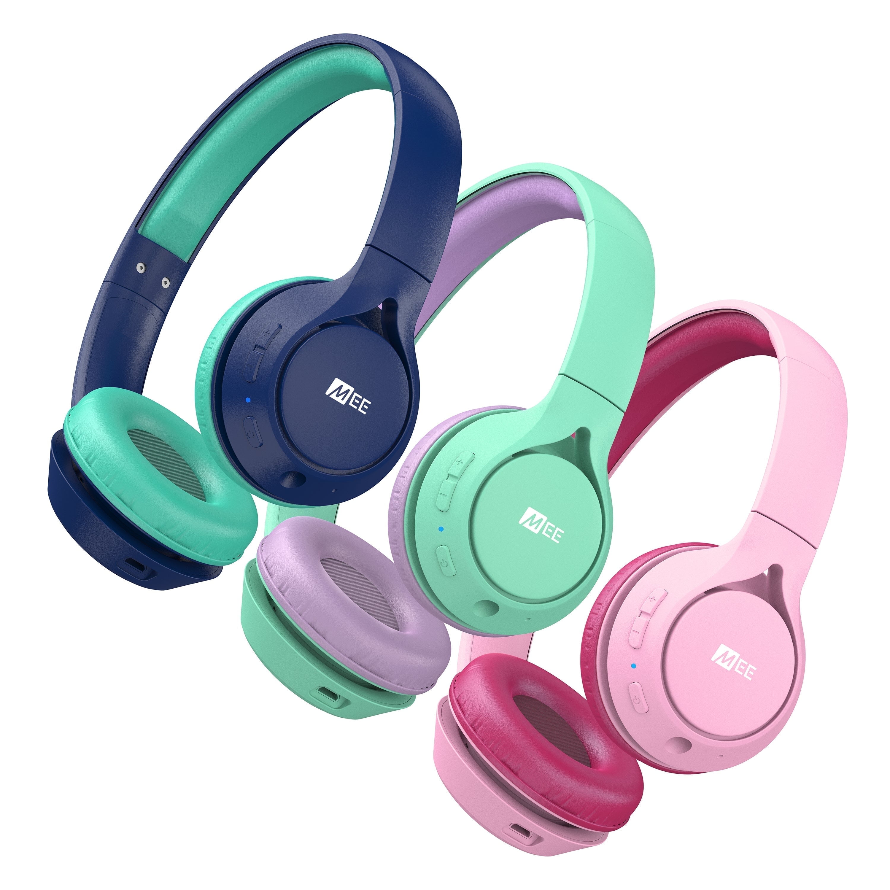 3 Pack Multicolor MEE audio KidJamz KJ45BT Safe Listening Bluetooth Wireless Headphones for Boys and Girls / Kids / Students / School / Library / Classroom with Volume-Limiting Technology