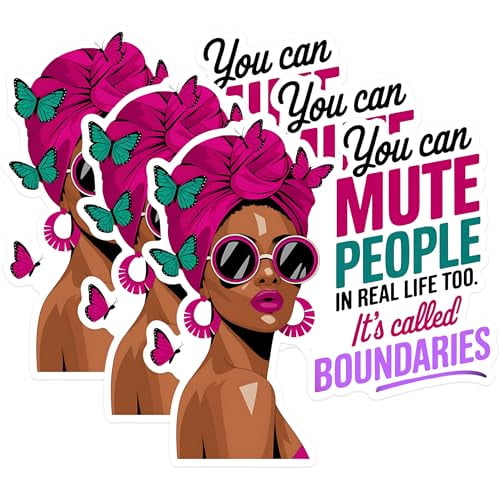 (3 Pack) Mute People Decals - Boundaries Art - Laptop Decals - 3 Inches On Longest Side - Easy Peel & Apply - Made in USA - 3MCS1652