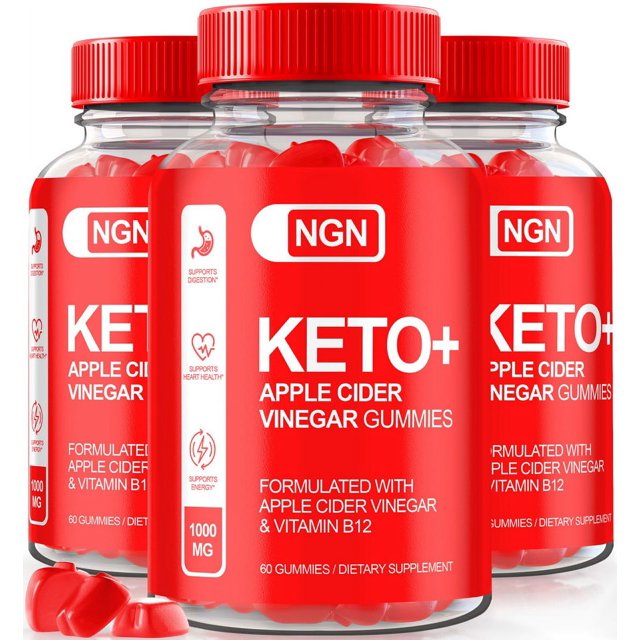 (3 Pack) NGN Keto Gummies, Premium Keto ACV Gummies, All Natural Apple