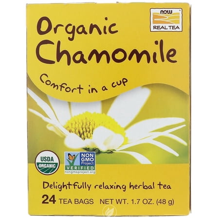 (3 Pack) NOW REAL TEA CHAMOMILE TEA BAGS ORGANIC 24 BAGS