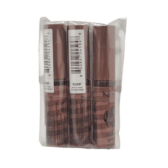 3 Pack, NYX Professional Makeup Butter Gloss Candy Swirl Lip Gloss - Funnel Cake