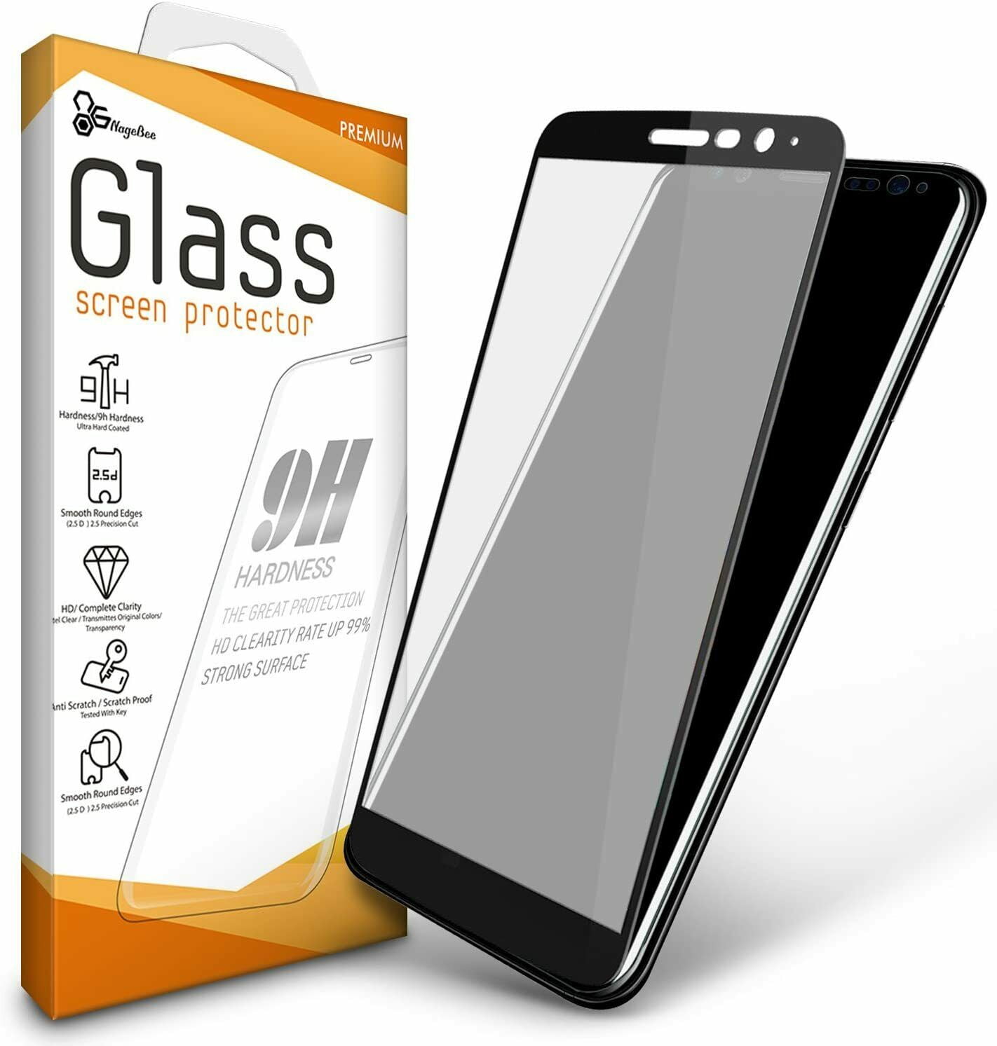 [3Pack] Nagebee for AT&T Fusion Z (V340U), AT&T Motivate (V341U) Tempered Glass Screen