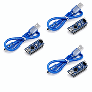 3 Pack Nano V3.0 ATmega328P Development Board with CH340, 5V 16MHz, USB Cables, Compatible with Arduino IDE