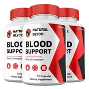 3 Pack Natural Glyco Blood Support Capsules, Glycogen Supplement, Maximum Strength Pills All Natural, 30 Day Supply per Bottle