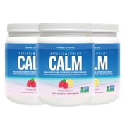 3 Pack | Natural Vitality Calm Magnesium Citrate Powder, Raspberry Lemon, 20 oz
