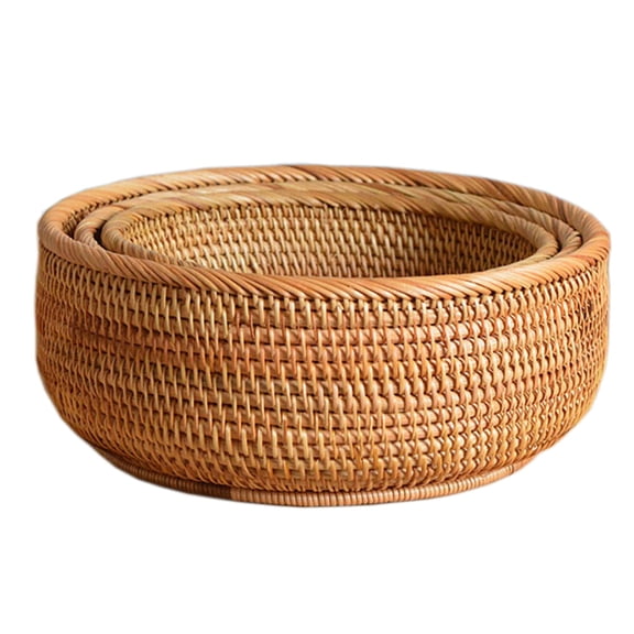 3 Pack Natural Wicker Fruits Bread Baskets Willow Basket Handwoven Basket