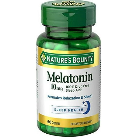 Nature's Bounty Sleep Health Melatonin Capsules, 10 mg, 60 Ct (3 pack) (Bundle)
