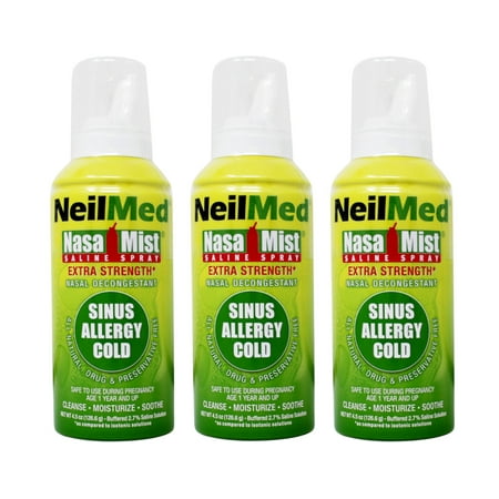3 Pack - NeilMed Hypertonic NasaMist Saline Spray 2.7 % Extra Strength 4.5 oz