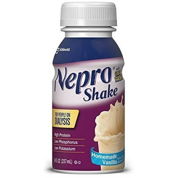 3 Pack - Nepro Therapeutic Nutrition Shake with 19 grams of protein, Nutrition for people on Dialysis, Vanilla, 8 fl ounces, 16 ea