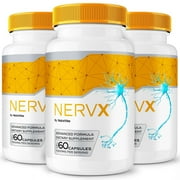 3 Pack NervX   Natural Daily Support Blend for Nerves, Memory & Focus | Nerv X Easy-to-Take Capsules 180 Capsules