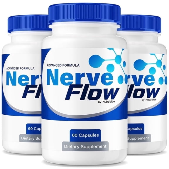 (3 Pack) Nerve Flow Daily Support Formula with a Balanced Blend for Nerve Health, Comfort, and Function | NerveFlow Easy-to-Swallow Pills for Daily Nerve Support (180 Capsules)